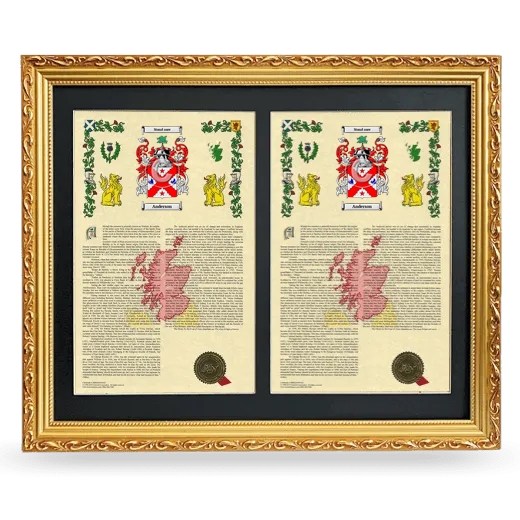 Double Armorial History Framed - Gold