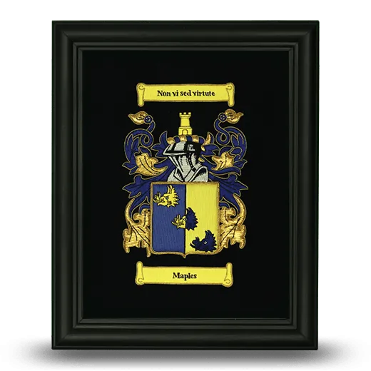 Embroidered Coat of Arms Framed - Black