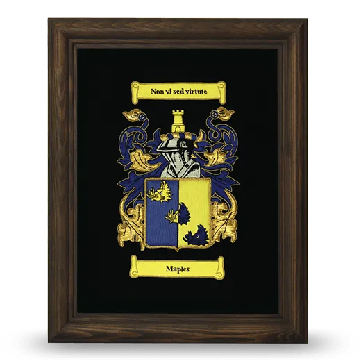 Embroidered Coat of Arms Framed - Brown